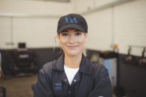 student with hat